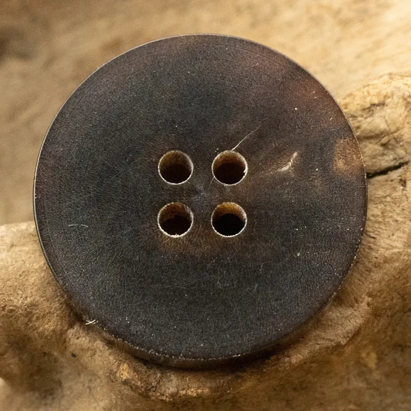 11.5-25mm Double Flat Vintage Black-Brown Horn Buttons 10pcs
