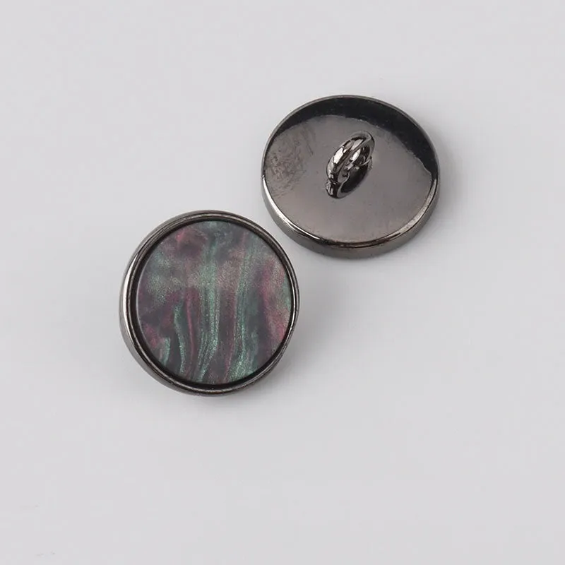 15-20mm Flat Metal Resin Shank Buttons for Woolen Coats 12pcs
