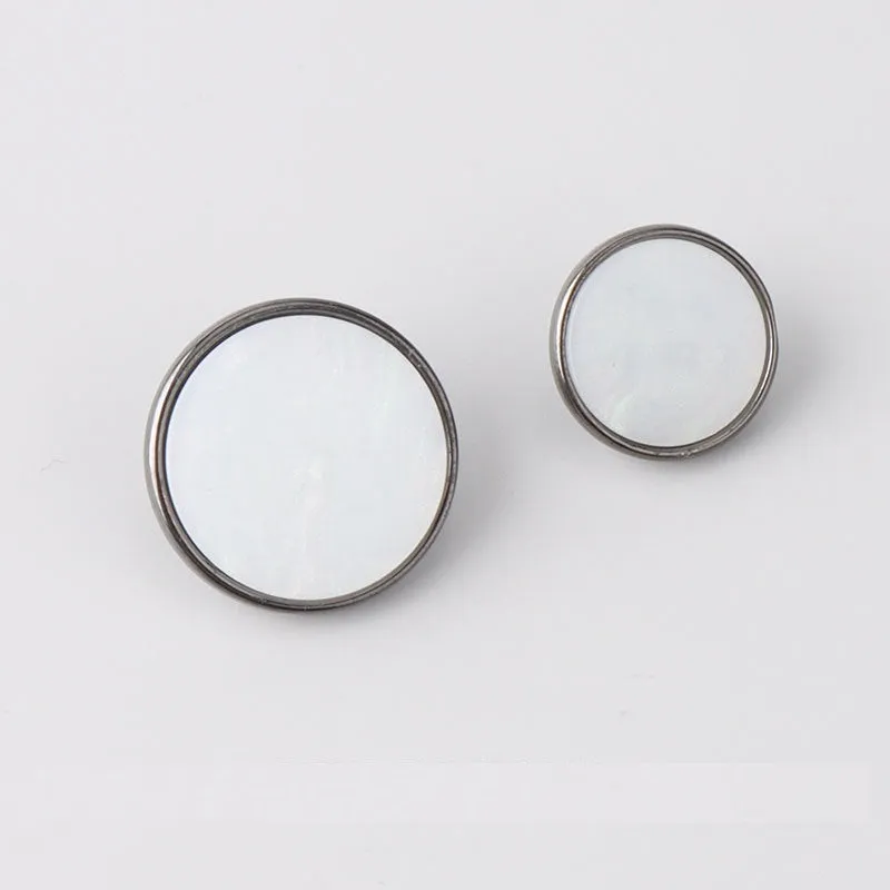 15-20mm Flat Metal Resin Shank Buttons for Woolen Coats 12pcs