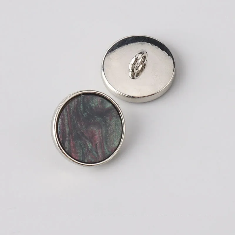 15-20mm Flat Metal Resin Shank Buttons for Woolen Coats 12pcs