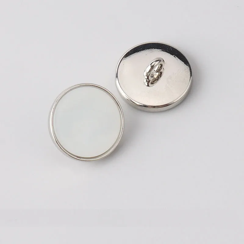 15-20mm Flat Metal Resin Shank Buttons for Woolen Coats 12pcs