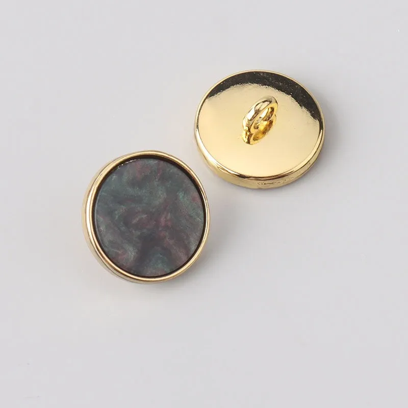 15-20mm Flat Metal Resin Shank Buttons for Woolen Coats 12pcs