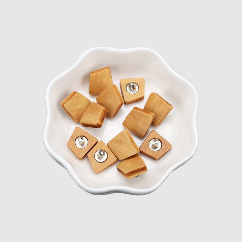 15mm Trapezoidal Poplar Wood High-Footed Buttons for Coats 20pcs