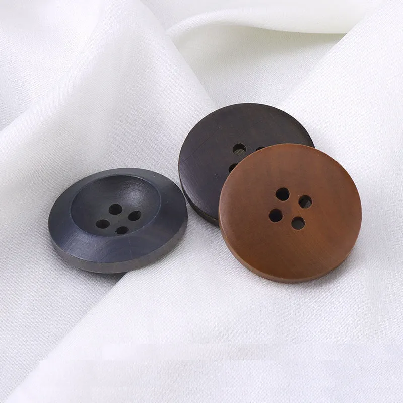 20/25mm Vintage Round 4 Hole Painted Poplar Wood Buttons for Garment Coats