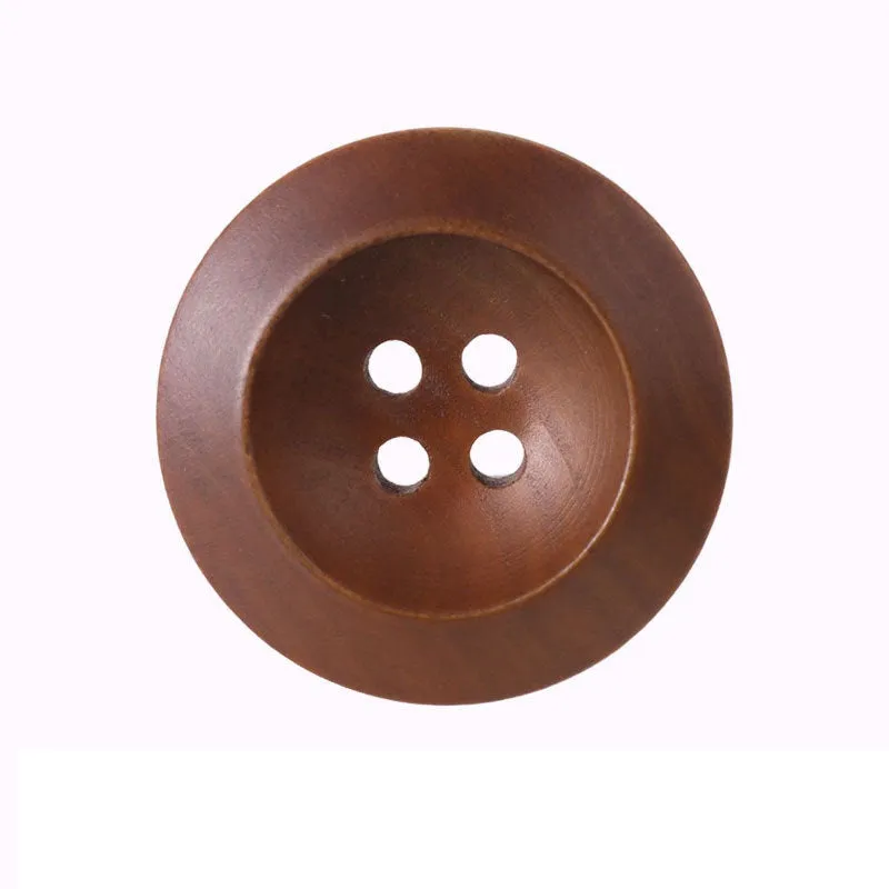 20/25mm Vintage Round 4 Hole Painted Poplar Wood Buttons for Garment Coats
