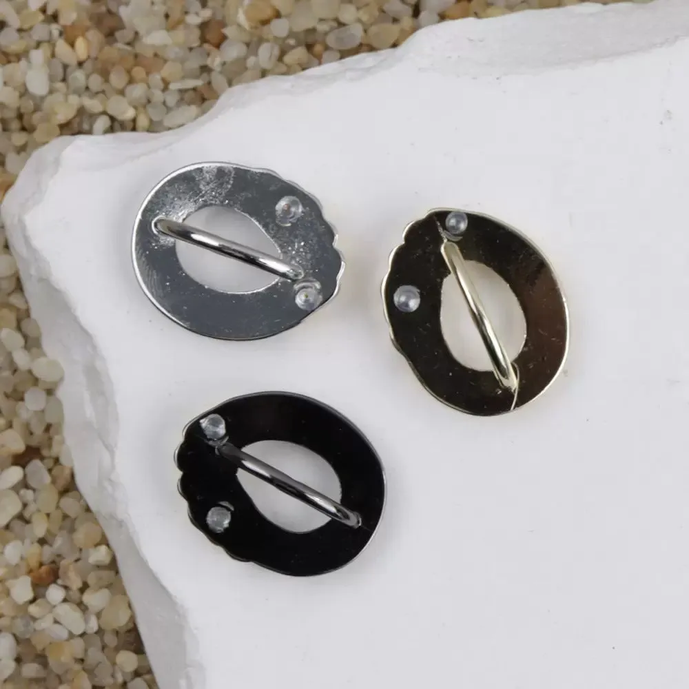 21mm Antique Silver Gunmetal Black Oval Metal Shank Buttons for Woolen Coats 10pcs