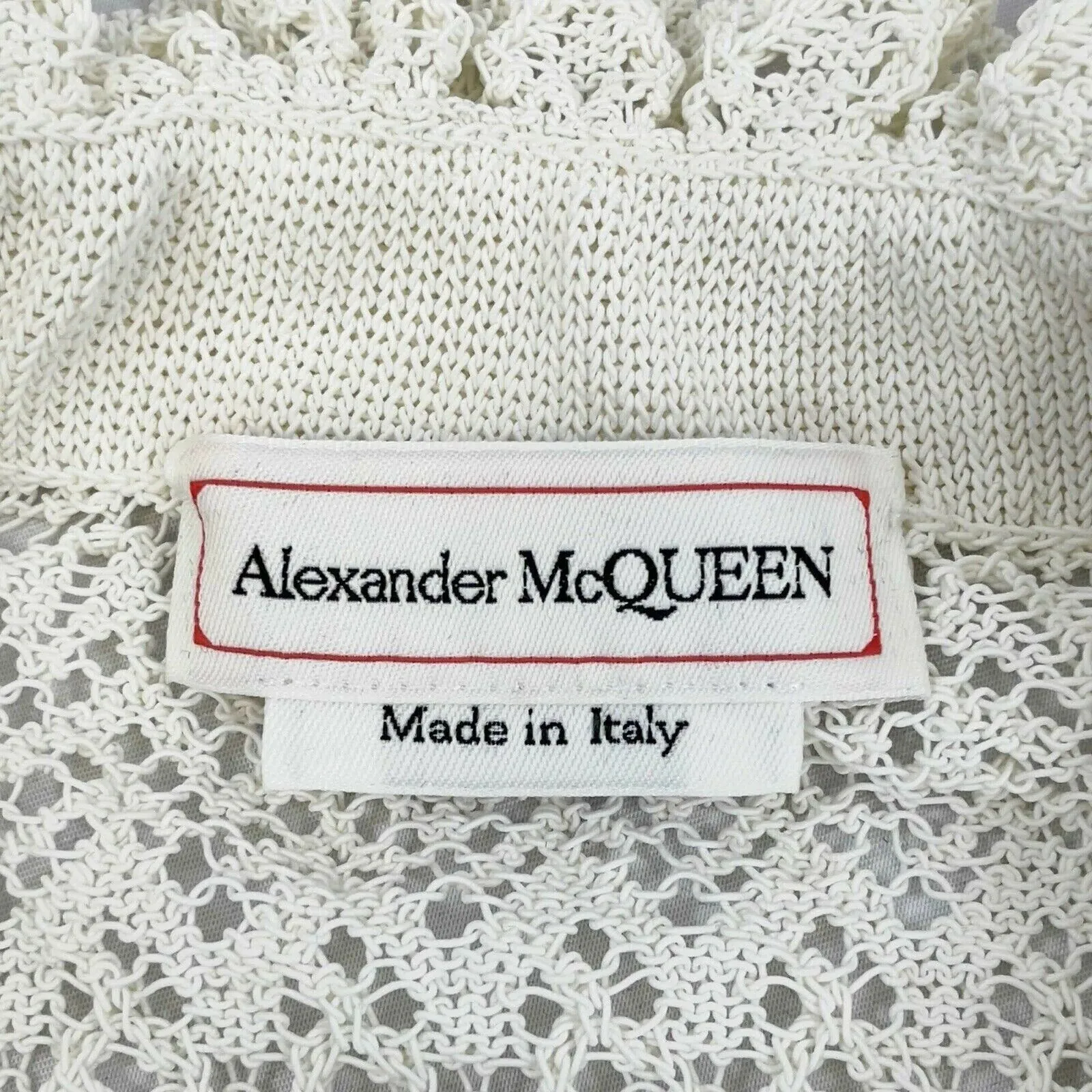 Alexander McQueen - Ivory Lace Knit Pointelle Cardigan Sweater - Size XS