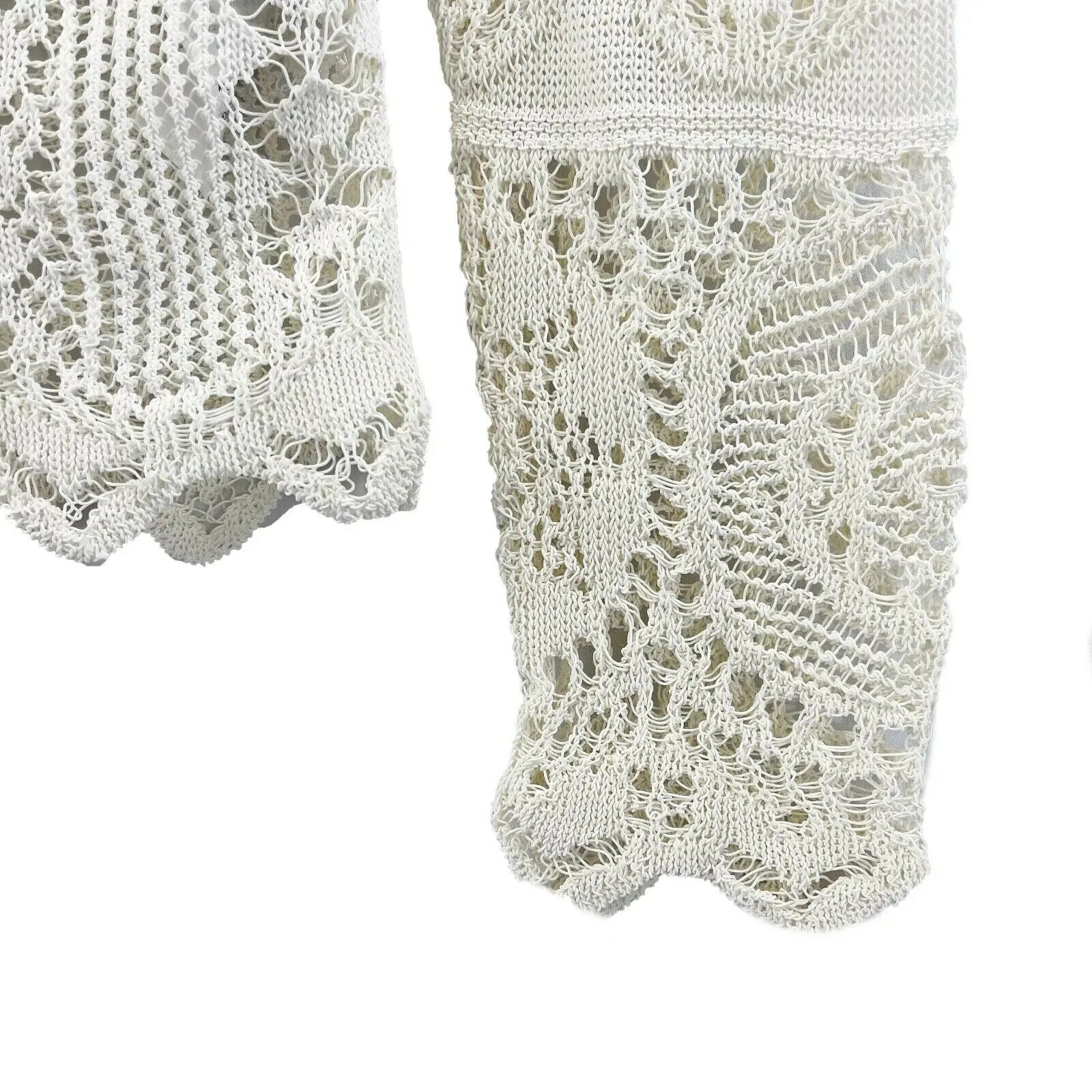Alexander McQueen - Ivory Lace Knit Pointelle Cardigan Sweater - Size XS