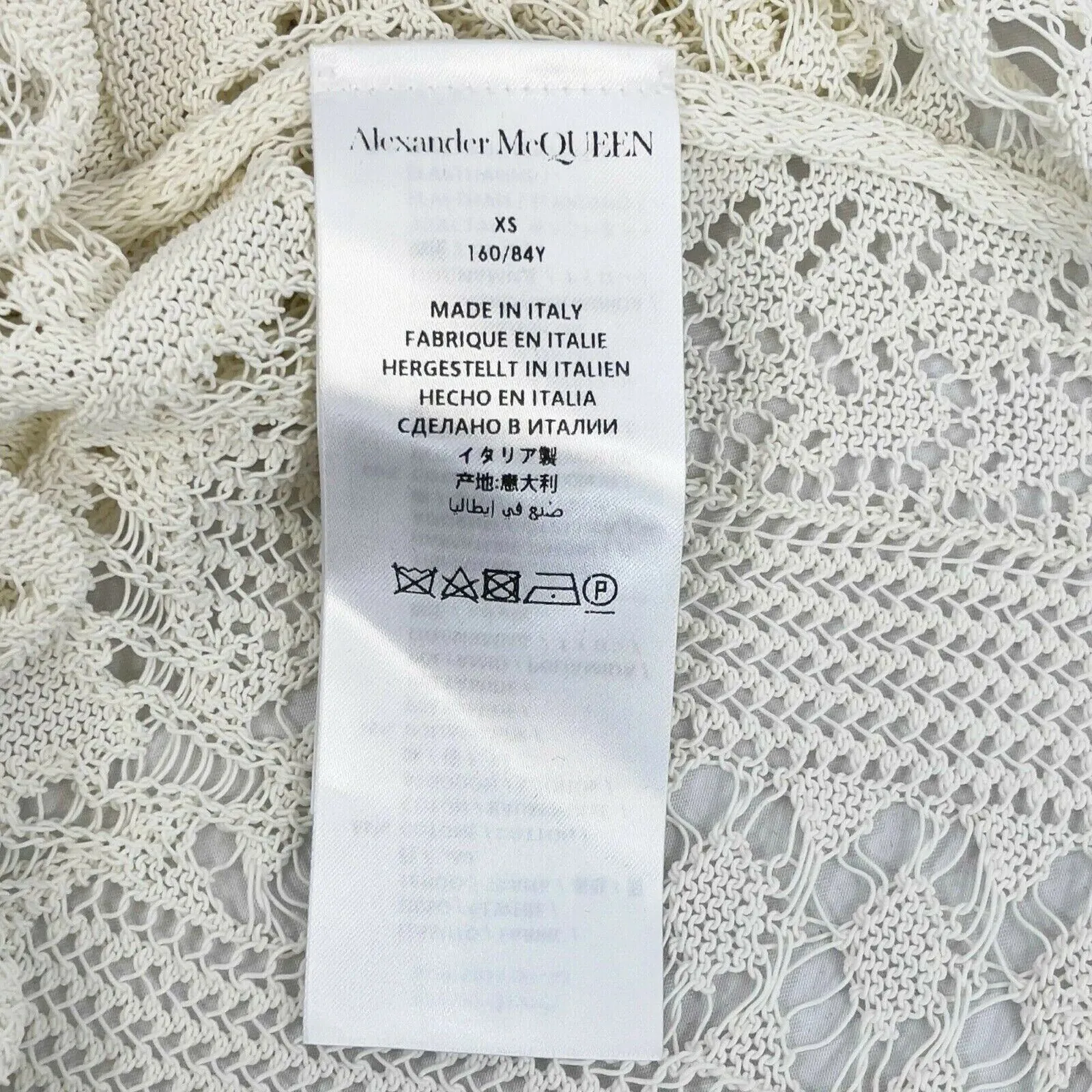 Alexander McQueen - Ivory Lace Knit Pointelle Cardigan Sweater - Size XS