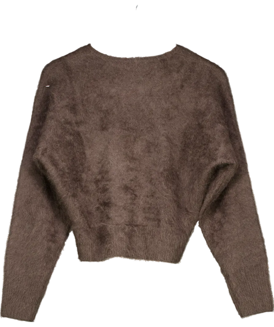 almada label Brown Zoe Crewneck Cashmere Jumper UK S