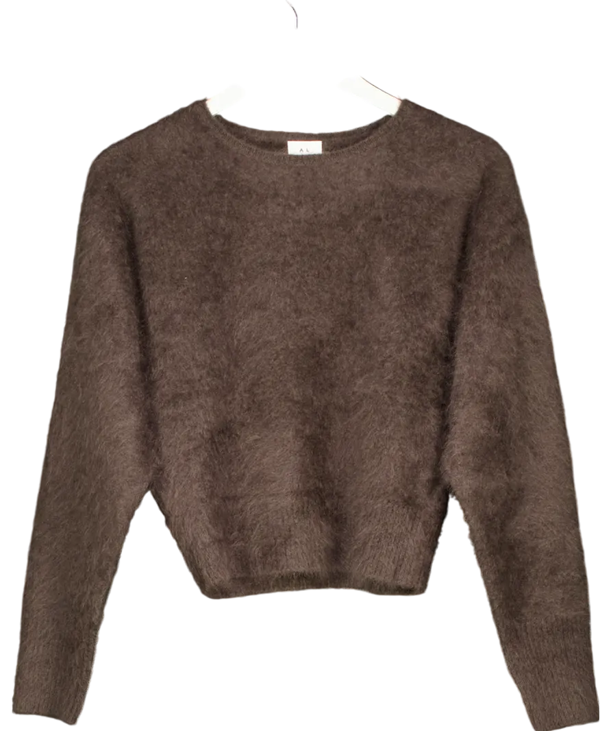 almada label Brown Zoe Crewneck Cashmere Jumper UK S