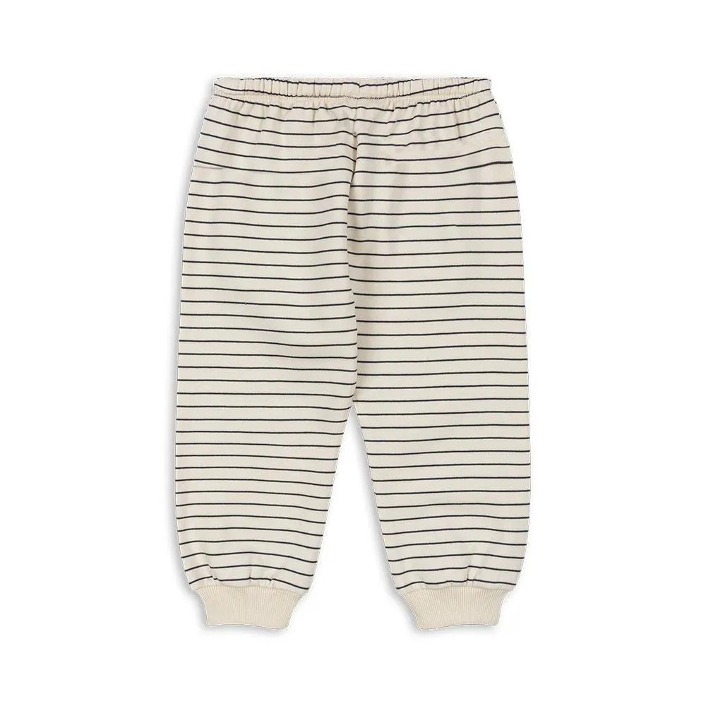 Amio Sweat Pants GOTS, Antique White/Ombre Blue
