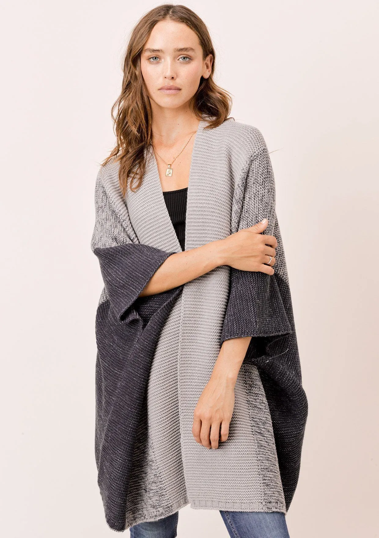 Aniya Metallic Cocoon Cardigan