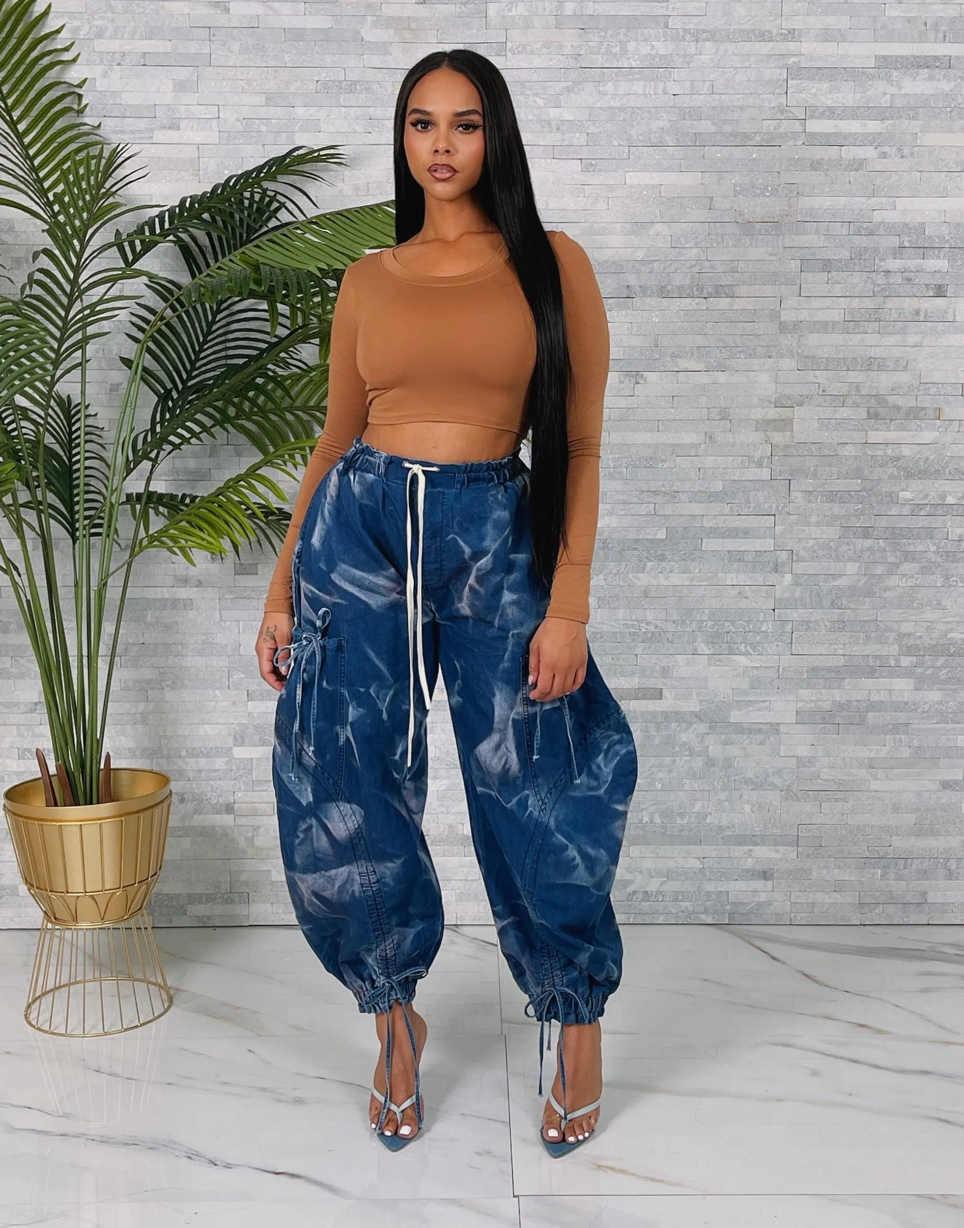 AP9215-TP - TIE DYE WIDE LEG JOGGER PANTS