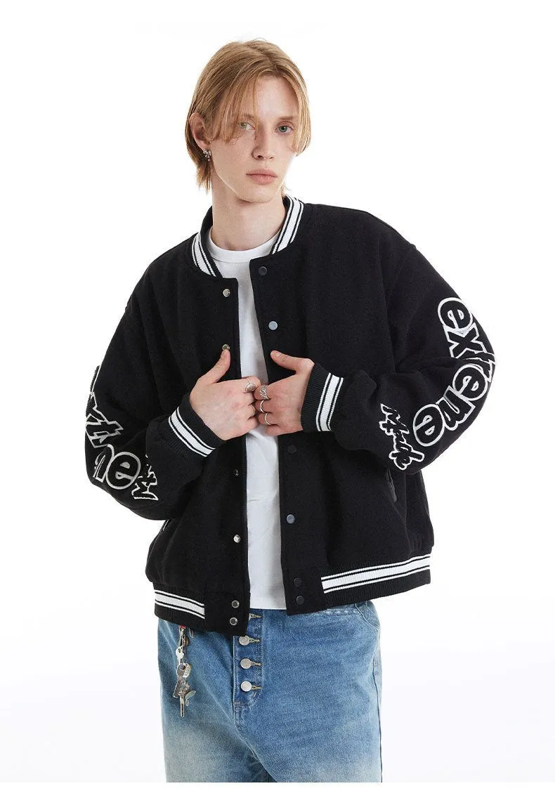 Autumn And Winter American Street Alphabet Baseball Suit Alphabet Embroidered Jacket Woolen Top Jacket