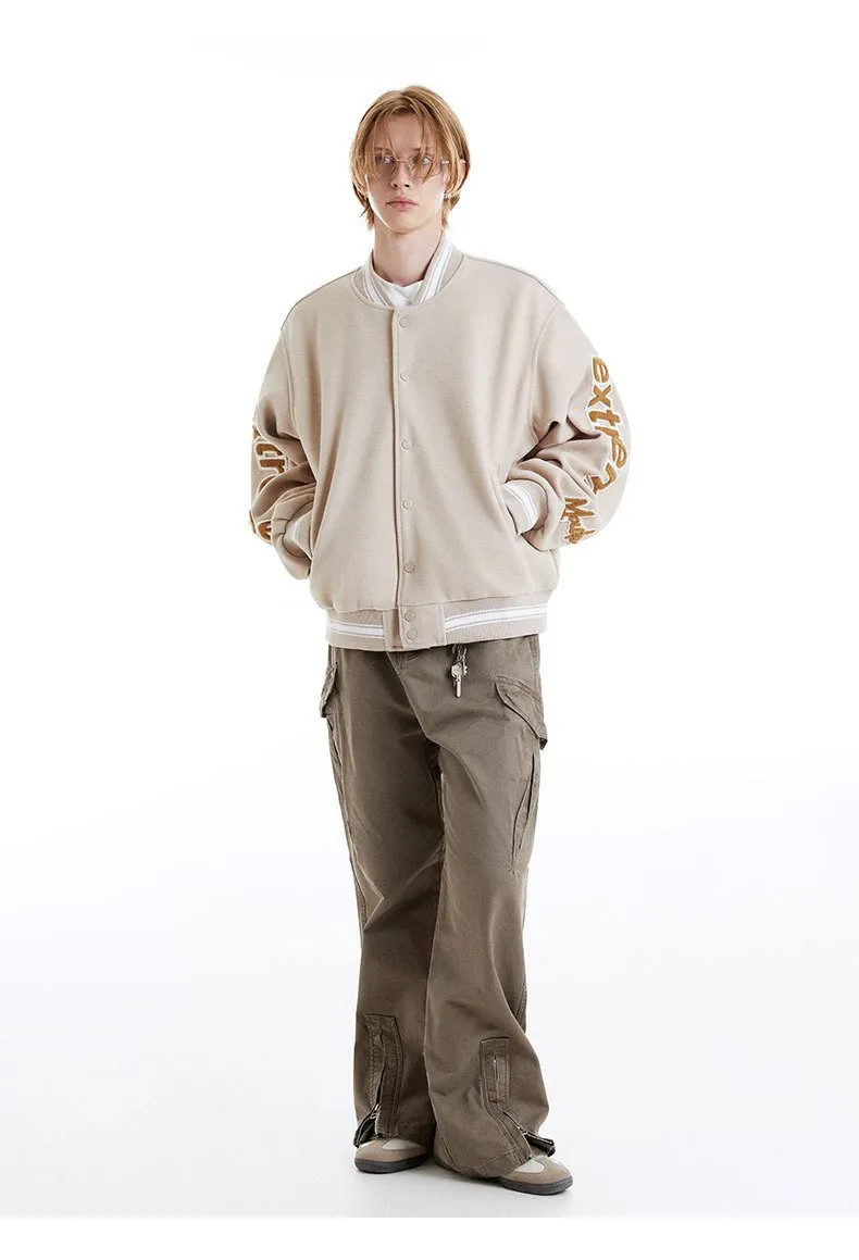 Autumn And Winter American Street Alphabet Baseball Suit Alphabet Embroidered Jacket Woolen Top Jacket