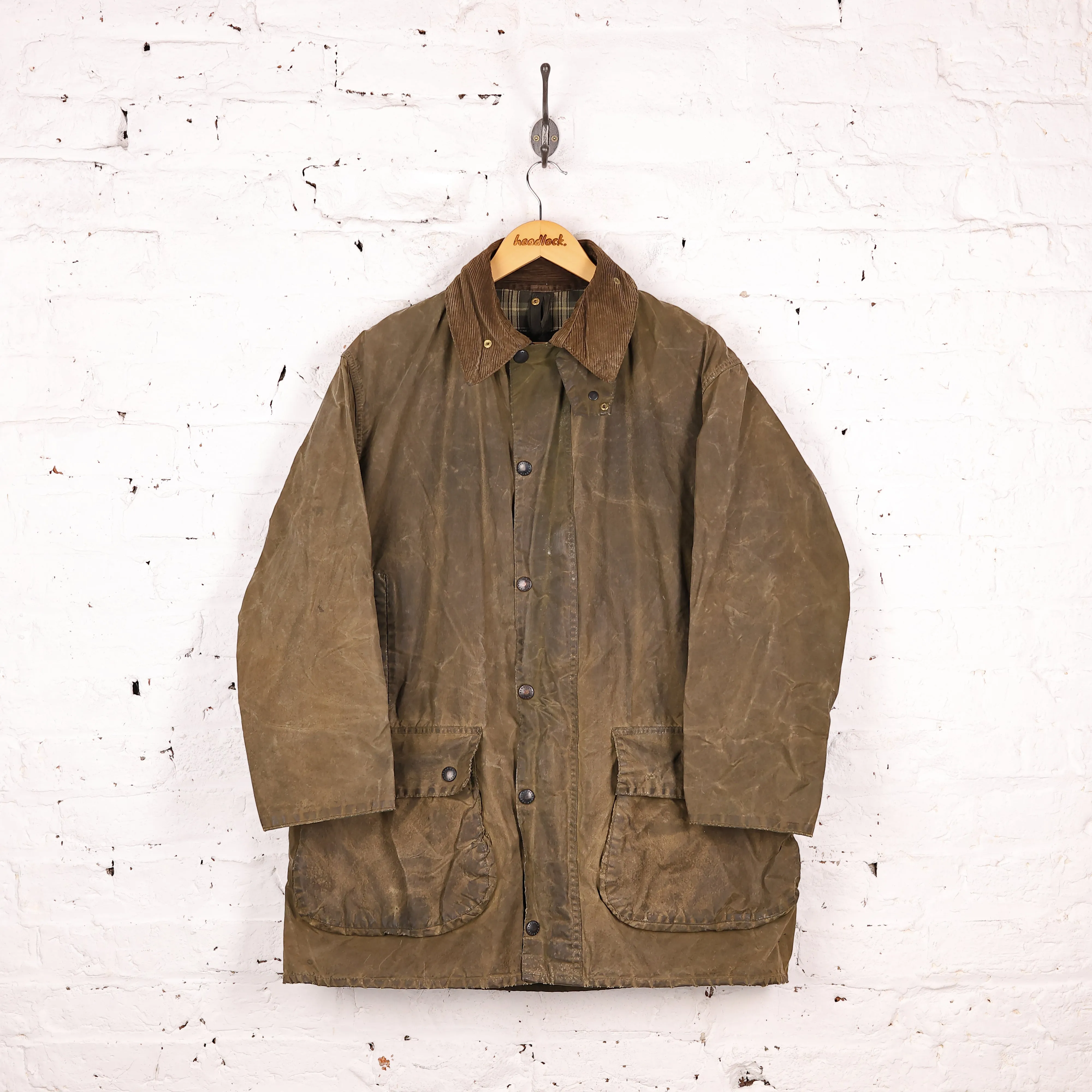 Barbour Border Wax Jacket - Green - L