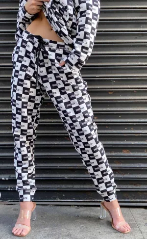 Black and White Mini Logo Jogger