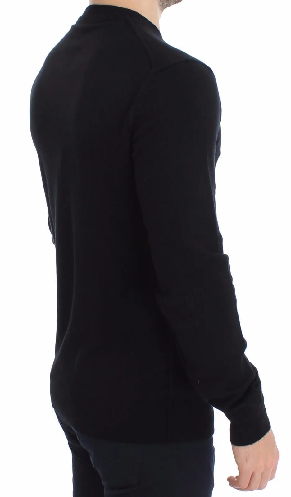 Black Cashmere V-neck Sweater Pullover Top