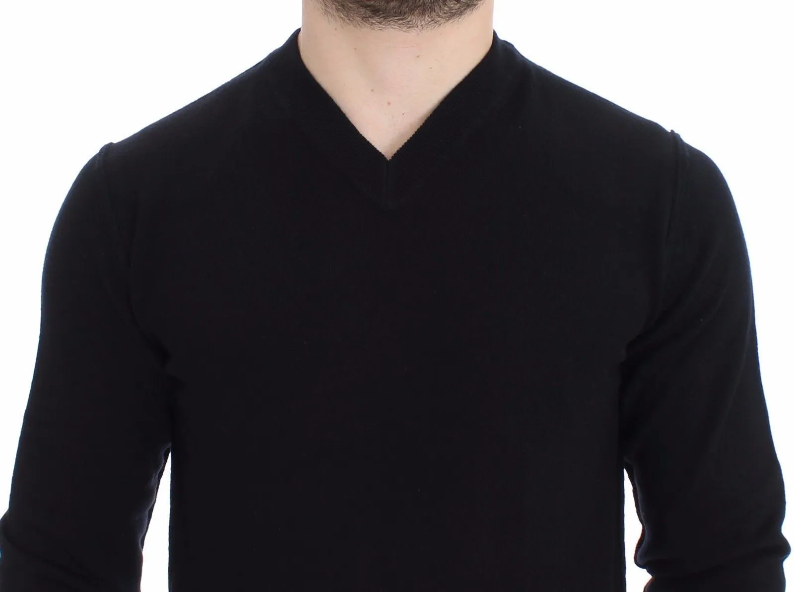 Black Cashmere V-neck Sweater Pullover Top