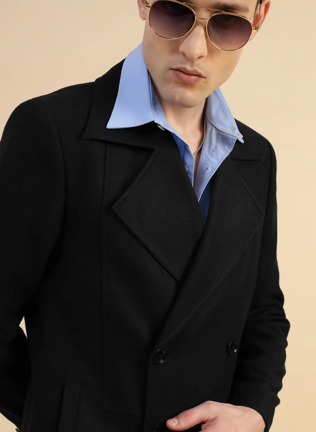 Black Tweed Long Coat