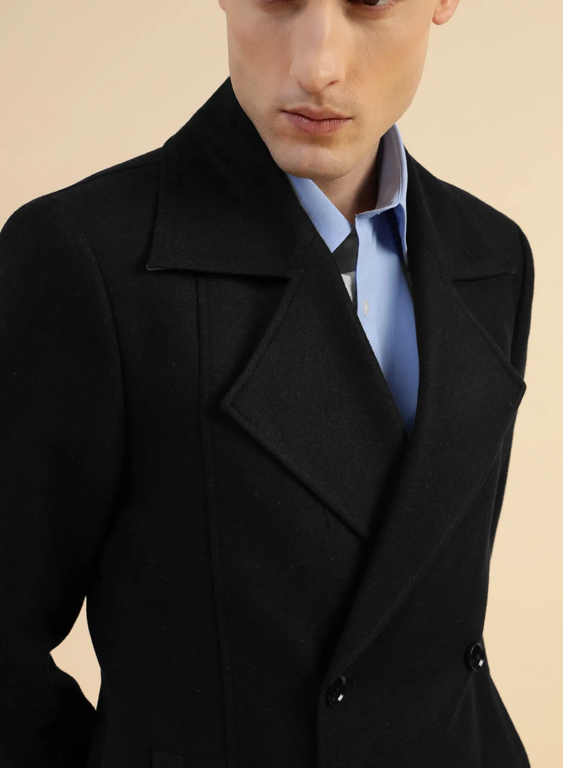 Black Tweed Long Coat