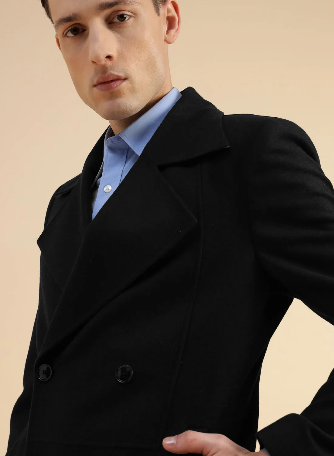 Black Tweed Long Coat