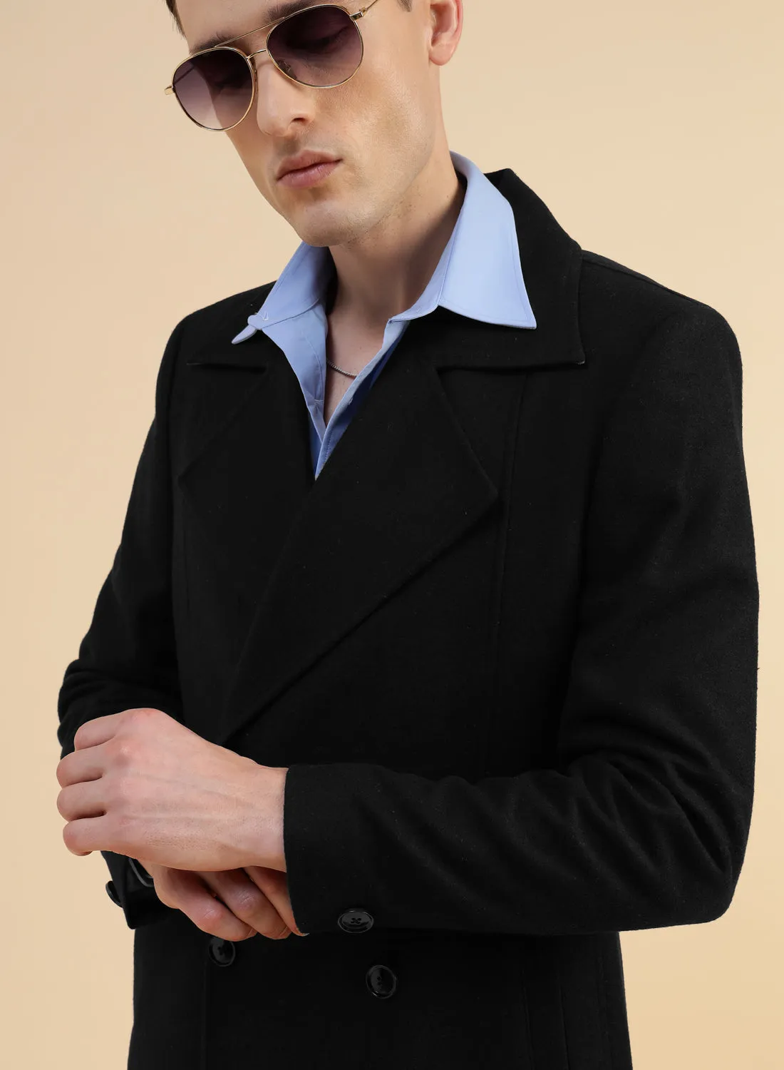 Black Tweed Long Coat