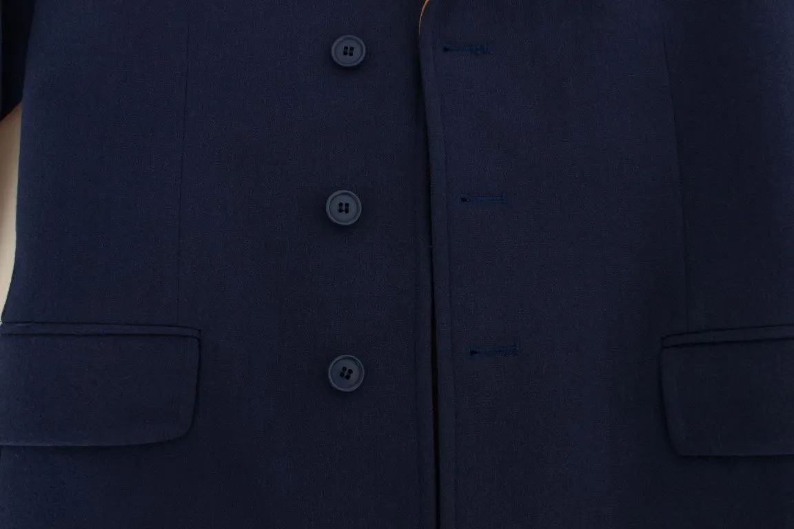 Blue Three Button Blazer Jacket