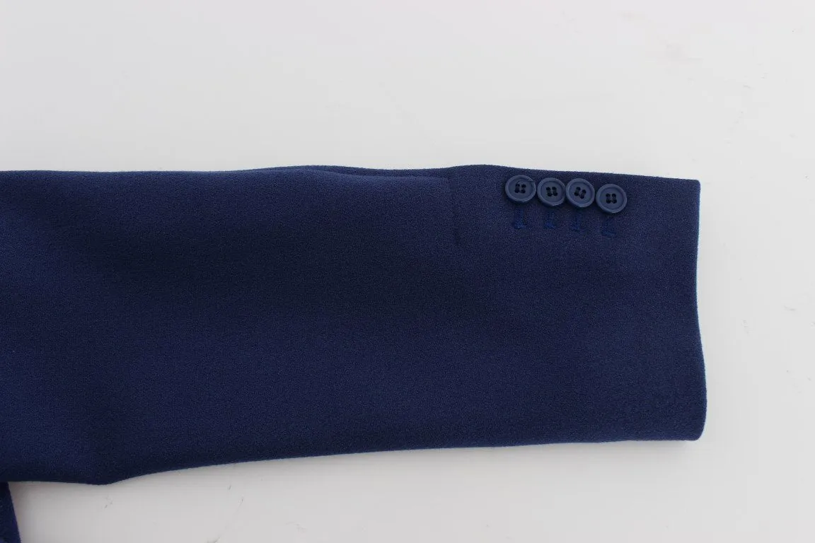Blue Three Button Blazer Jacket