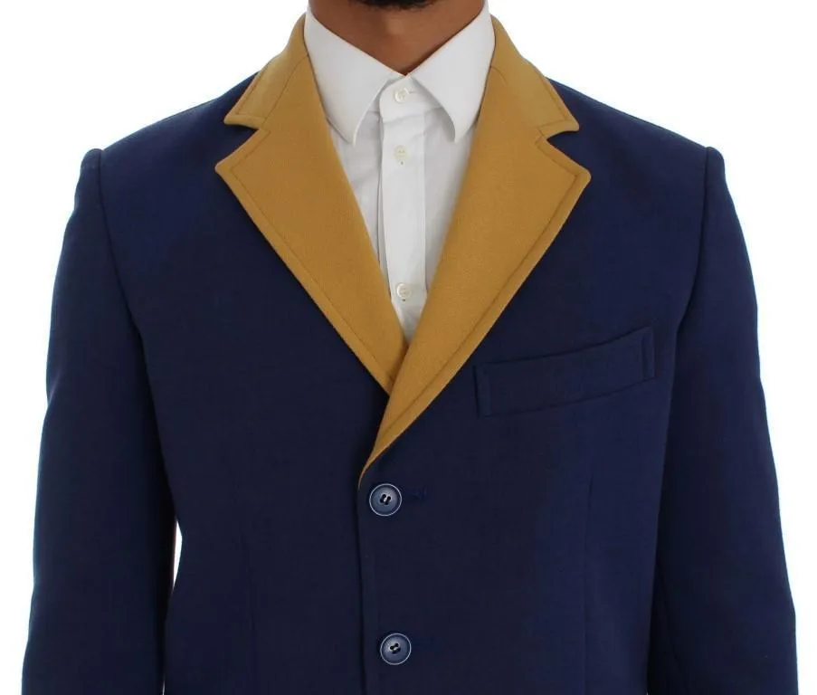 Blue Three Button Blazer Jacket