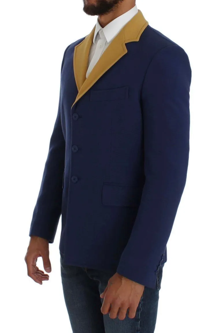 Blue Three Button Blazer Jacket