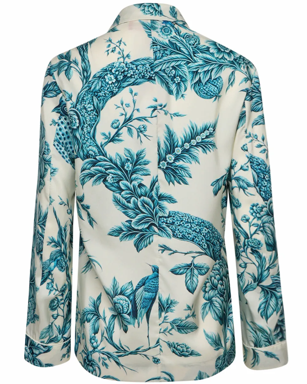Blue Toile Silk Otera Habotai Jacket