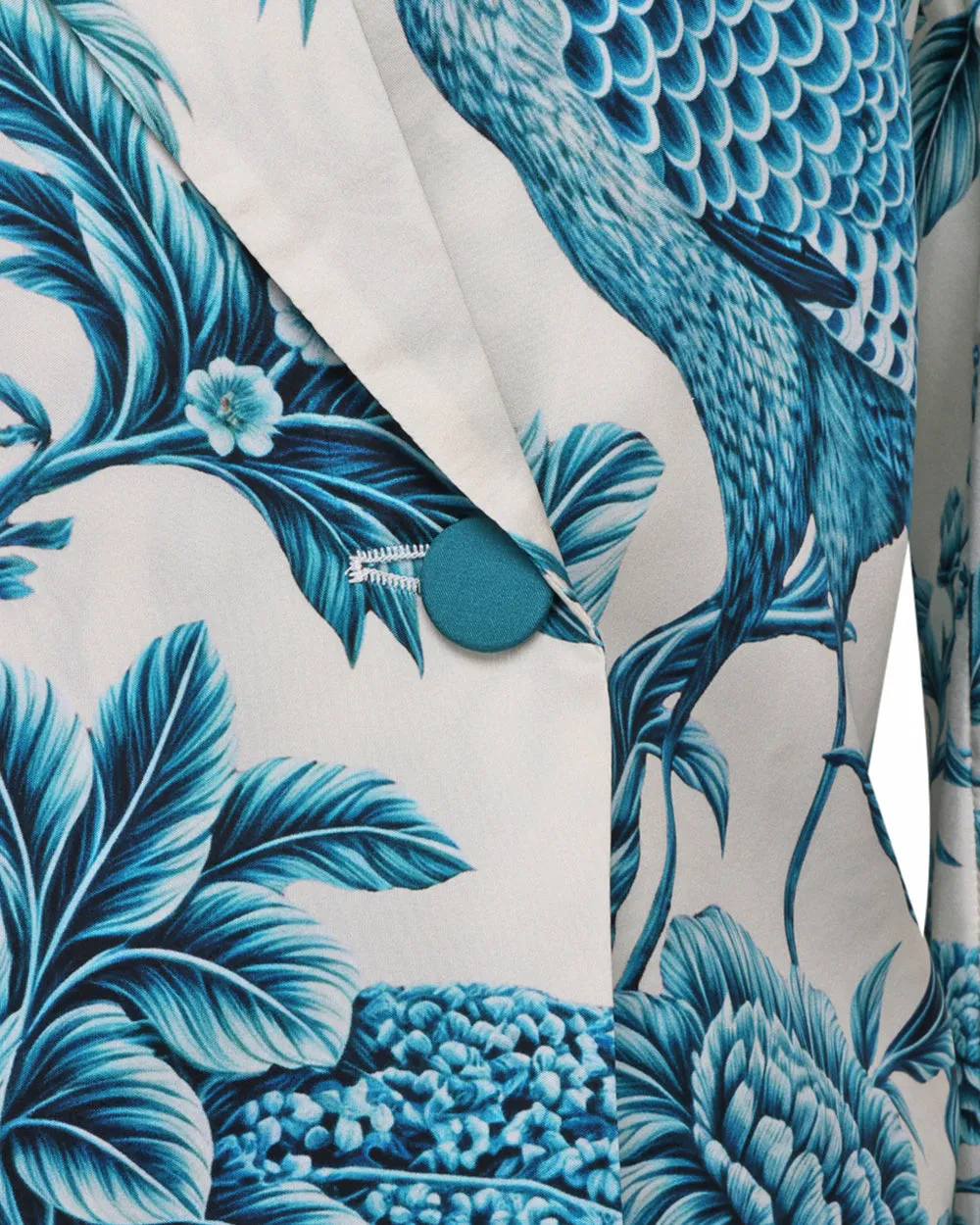 Blue Toile Silk Otera Habotai Jacket