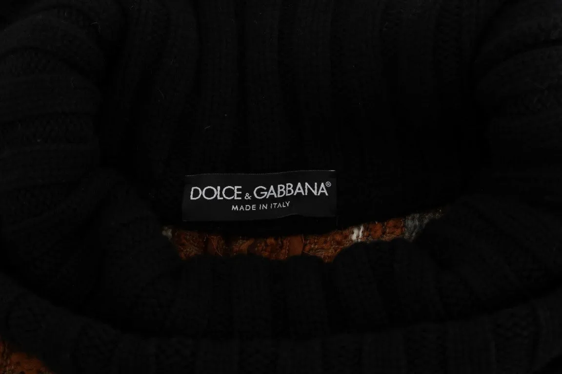 Brown Wool Cashmere Sweater Poncho