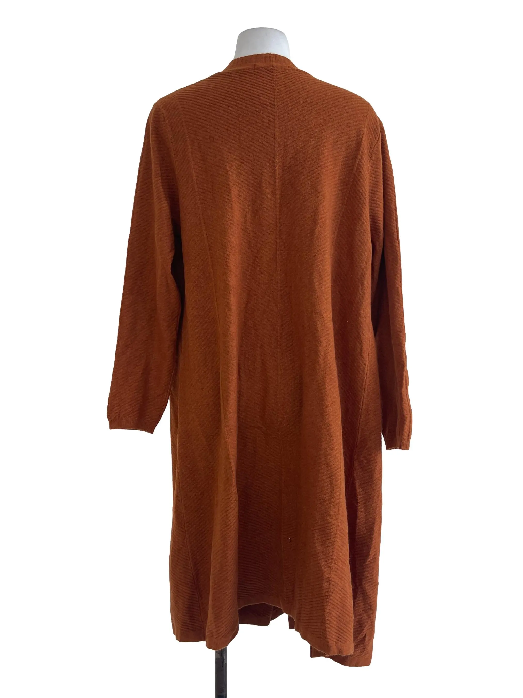 Brown Wool Long Cardigan