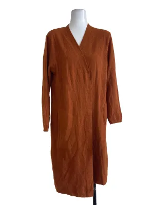 Brown Wool Long Cardigan