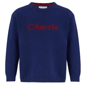 Camden Personalised Cashmere Sweater for Children - Navy Blue