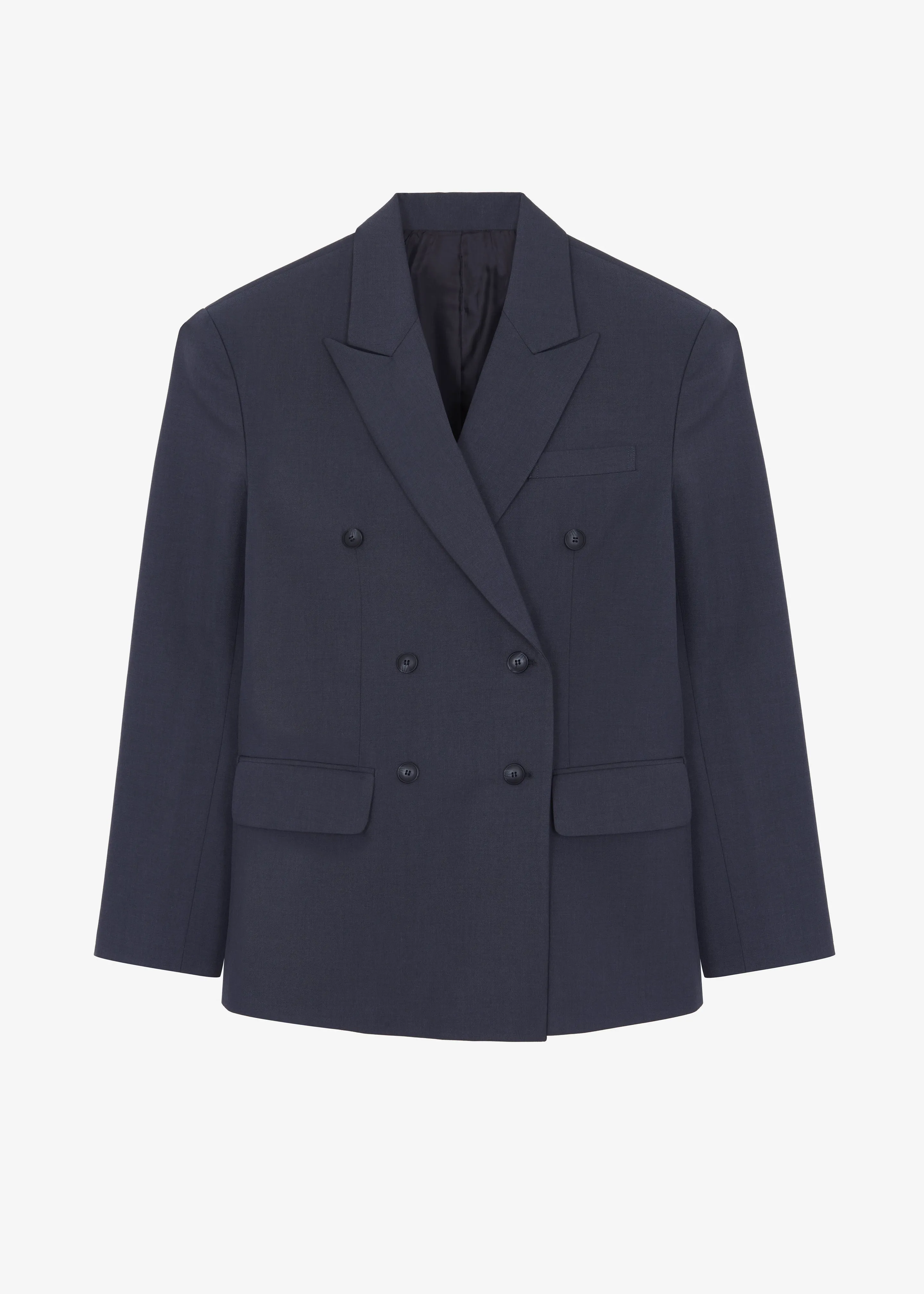 Carmen Double Breasted Blazer - Charcoal