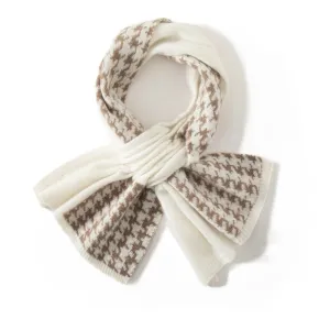 Cashmere Houndstooth Scarf For Sophisticated Warmth Crossed Scarf