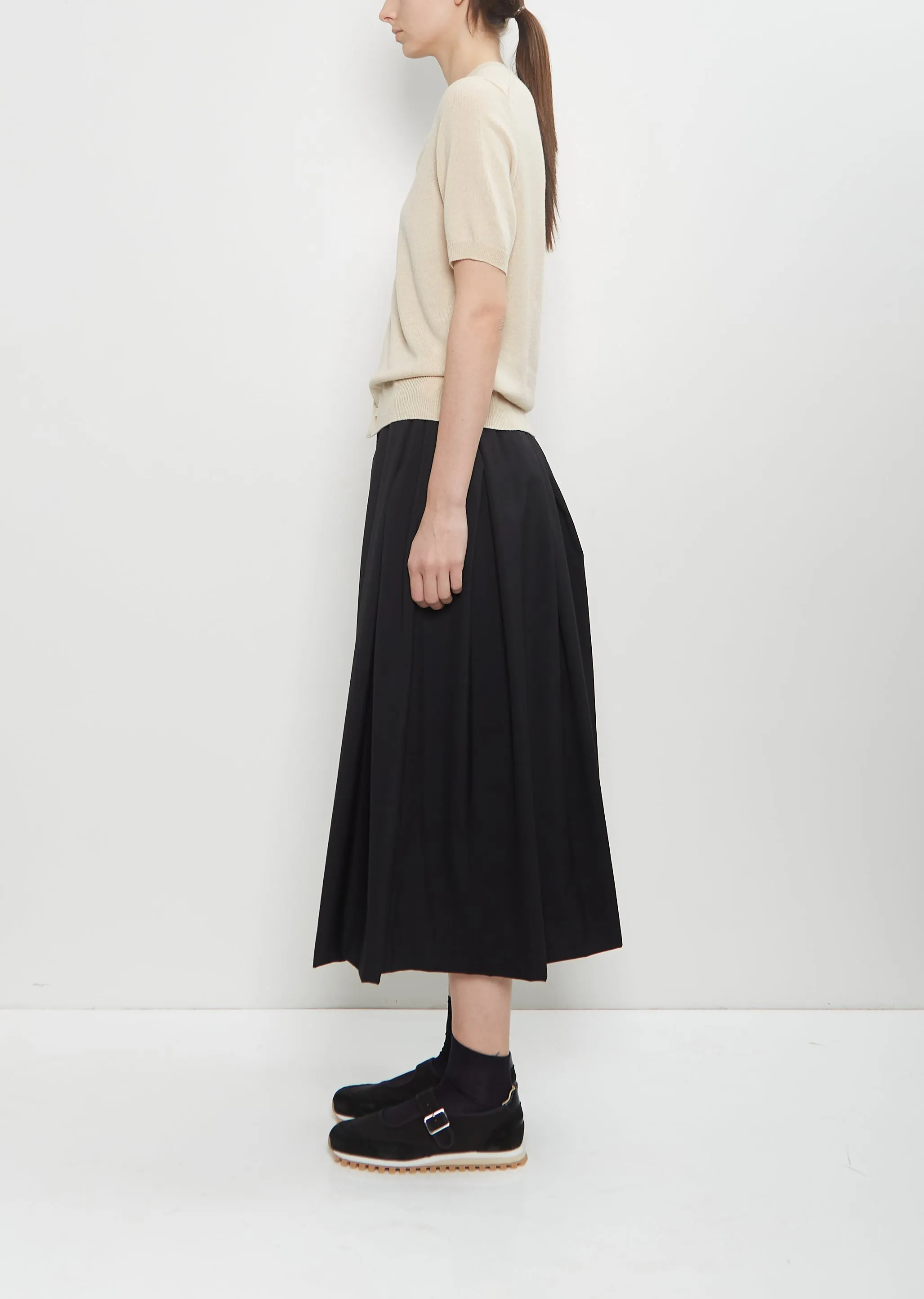 Cashmere Short Sleeve Cardigan — Beige