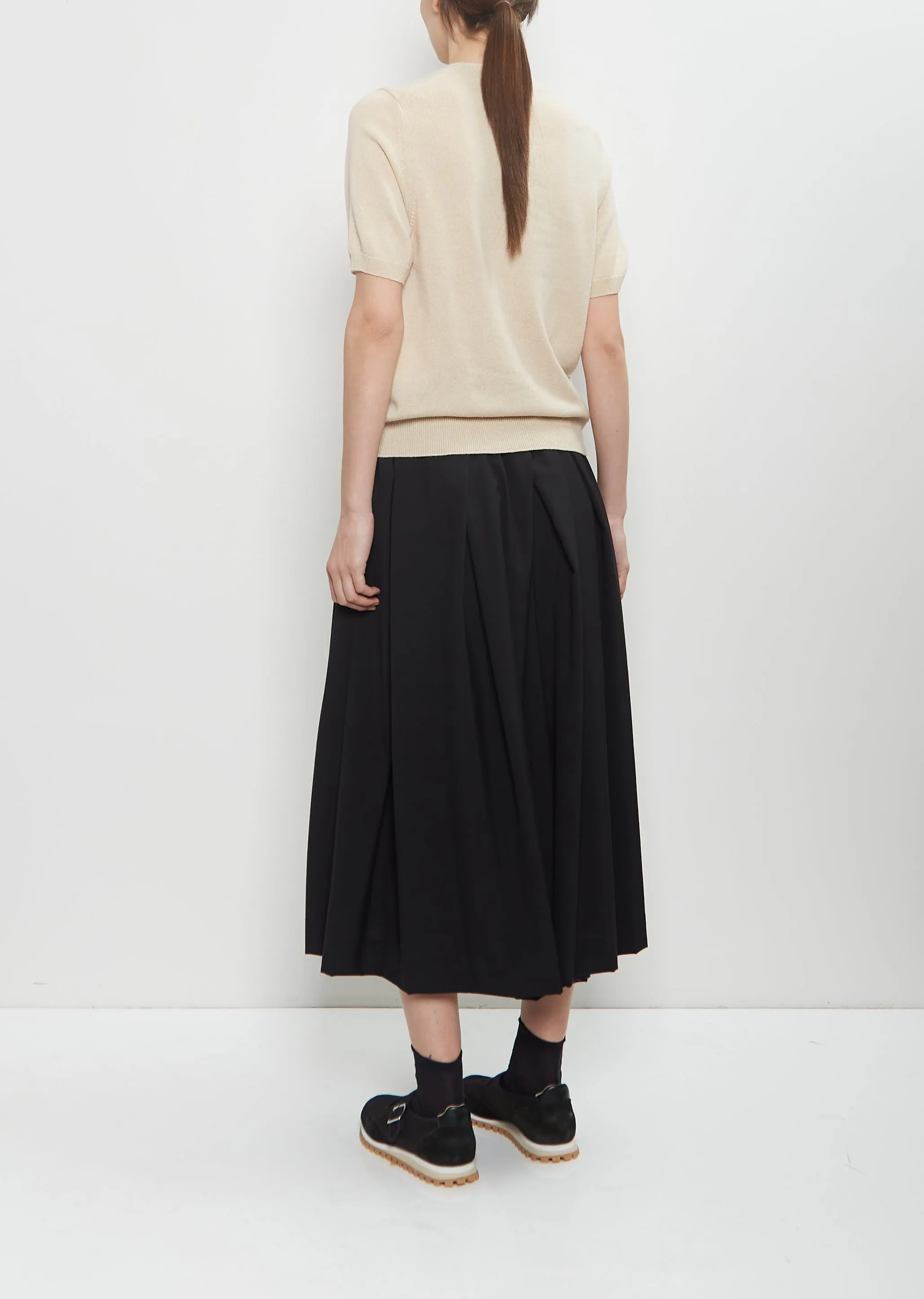 Cashmere Short Sleeve Cardigan — Beige
