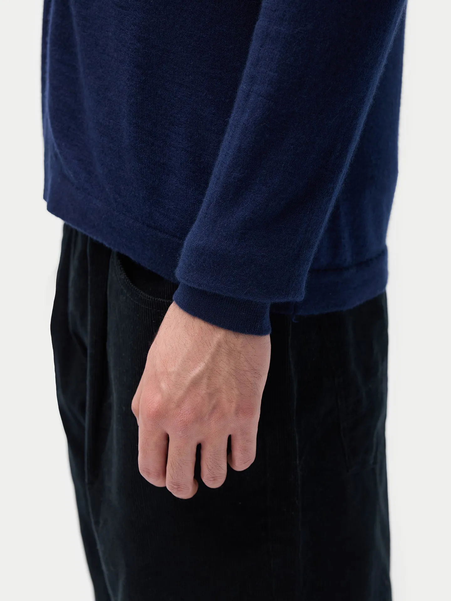 Cashmere Silk Polo-Neck Cardigan