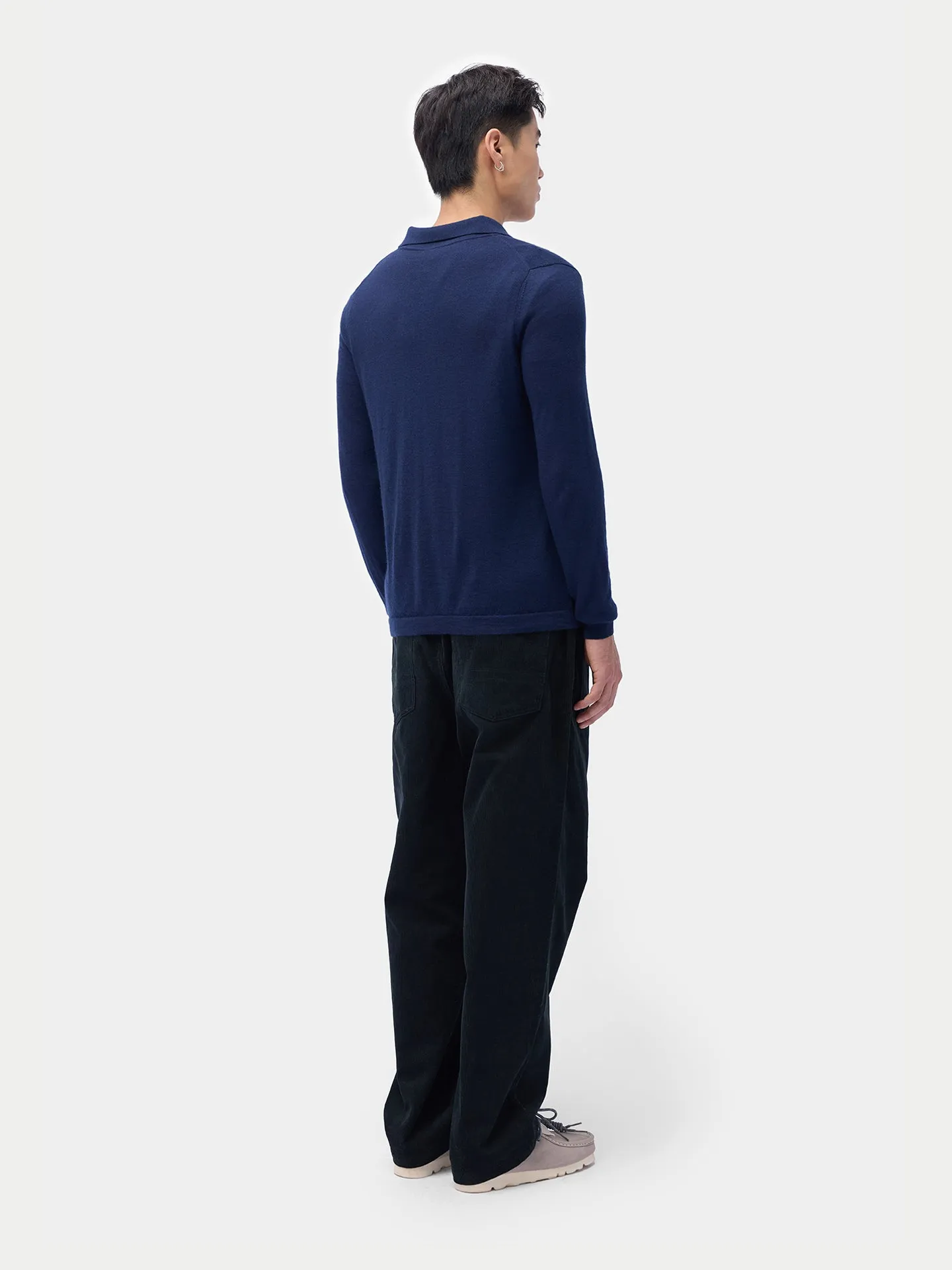 Cashmere Silk Polo-Neck Cardigan