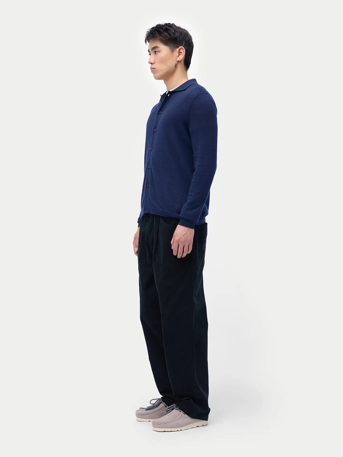 Cashmere Silk Polo-Neck Cardigan