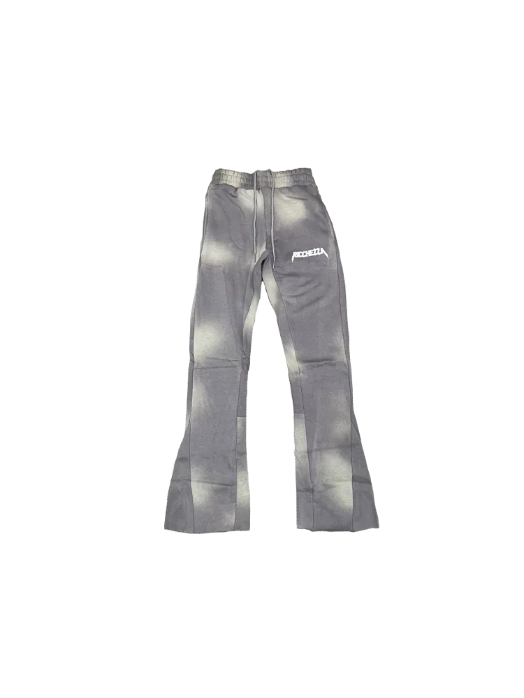 Chezza Clouded Flared Sweat Pants (Grey)