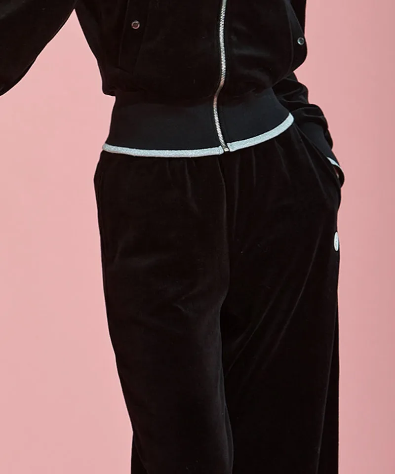 CHUCUCHU Velour Pants - Black