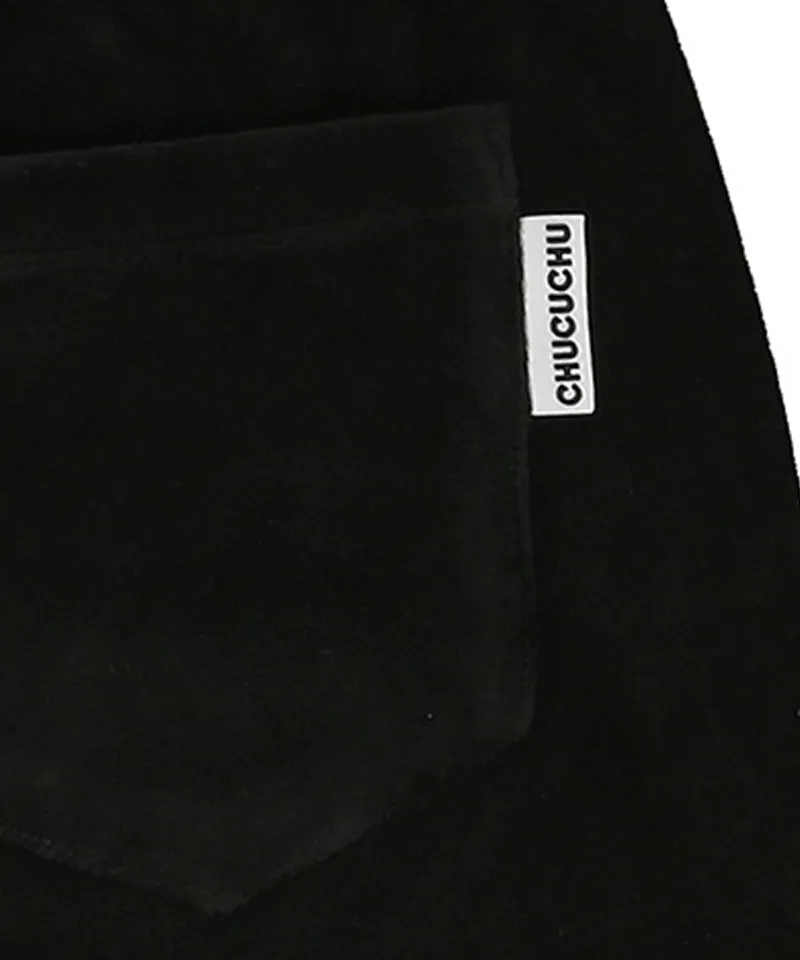CHUCUCHU Velour Pants - Black