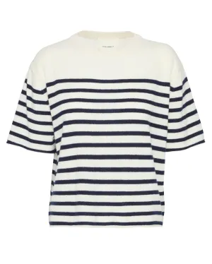 Cila Stripes T-Shirt in Cream/Navy Stripes