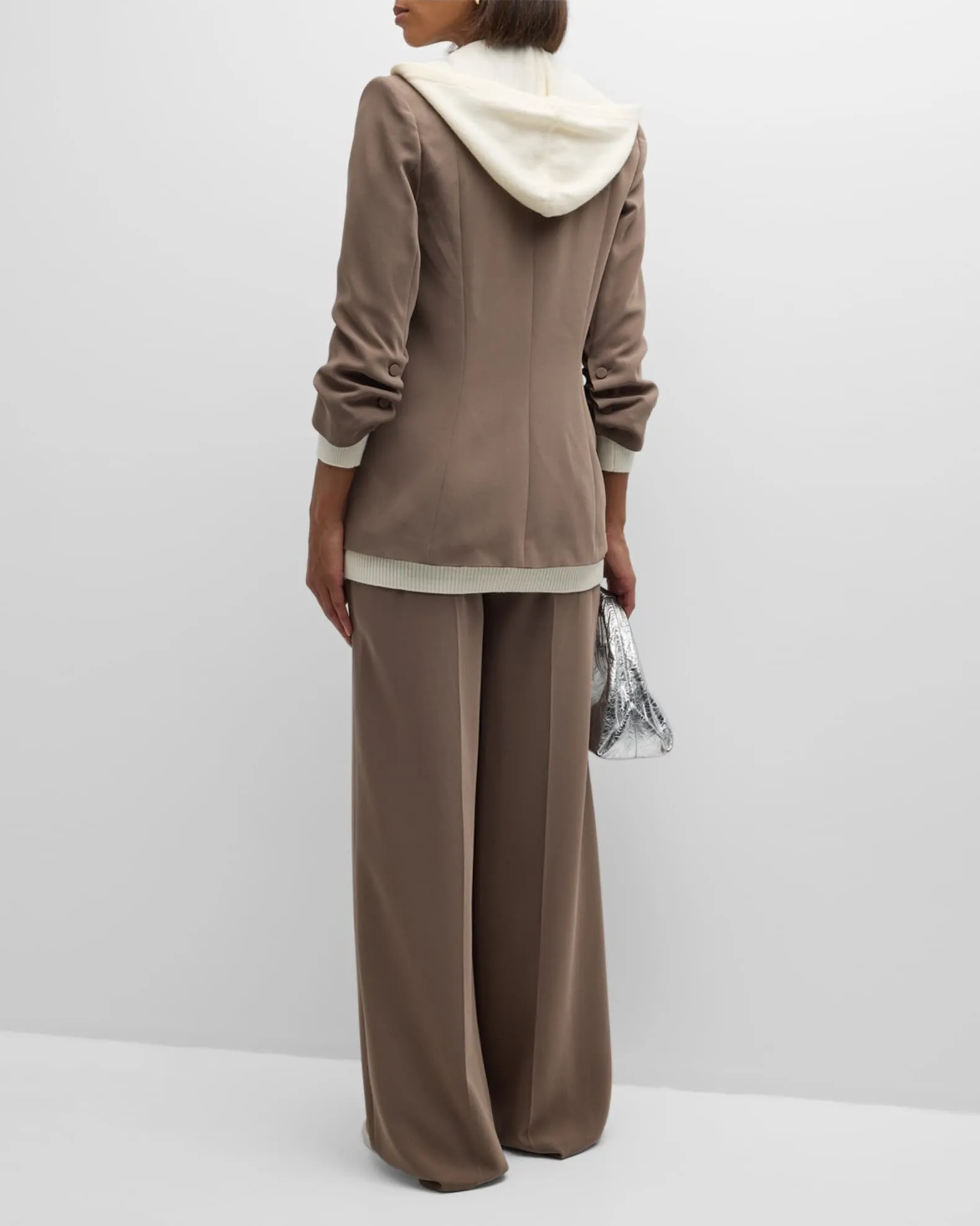 Cinq à Sept Sweater Knit Khloe Blazer in Taupe/Ivory